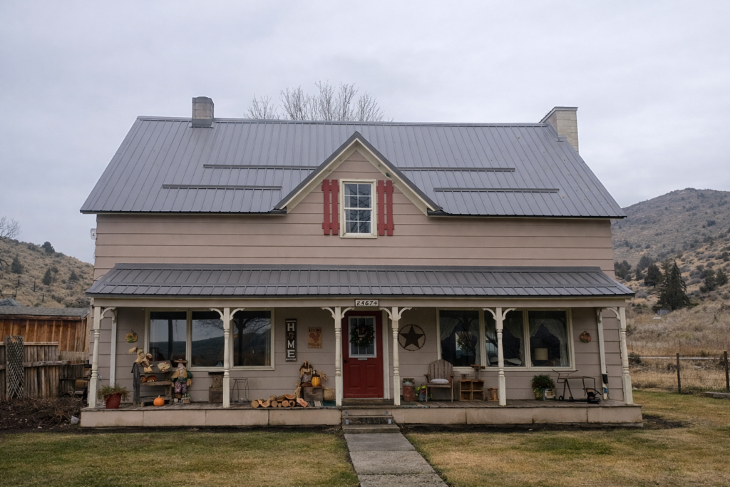 Completed metal roof installation in Baker City, Oregon